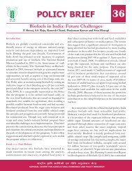 Biofuels in India: Future Challenges - NCAP