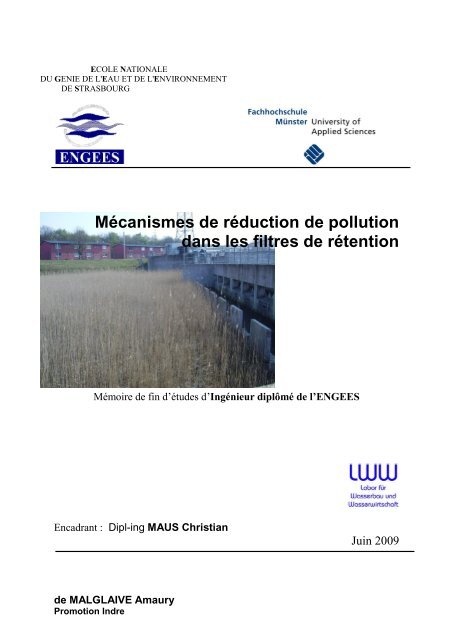 MÃ©canismes de rÃ©duction de pollution dans les filtres de ... - ENGEES