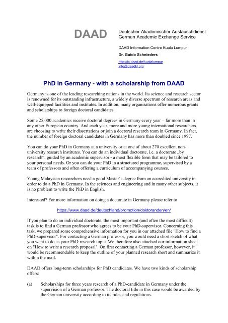 phd in germany daad