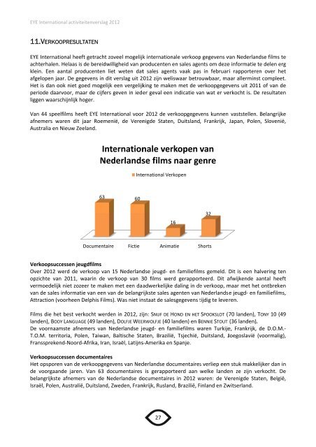 Activiteitenverslag EYE International 2012 - Holland Film