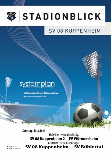 Stadionblick Ausgabe 1 - SV 08 Kuppenheim
