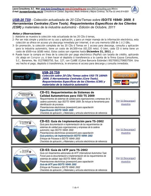 Coleccion 20 CDs/Temas - ISO/TS 2009 - 2011 - Auto-consulting.org