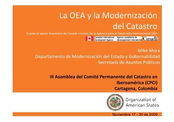 La OEA y la ModernizaciÃ³n del Catastro - CPCI