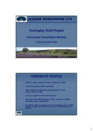 Tomingley Gold Project - Alkane Resources Ltd