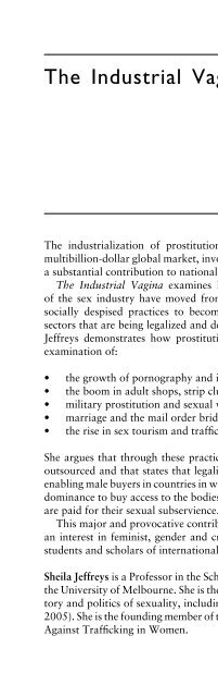 The Industrial Vagina: The Political Economy of the Global Sex Trade