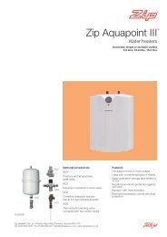 Zip Aquapoint III 5-15Ltr Spec Sheet - Advancedwater.co.uk