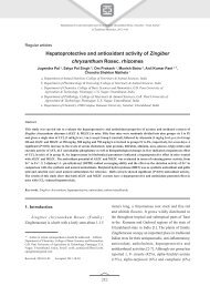 Hepatoprotective and antioxidant activity of Zingiber chrysanthum ...