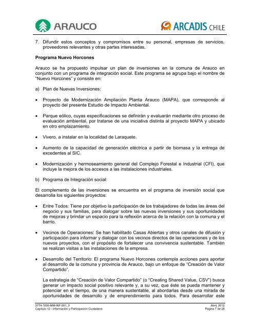 Capitulo 12 Informacion y Participacion Ciudadana - SEA - Servicio ...