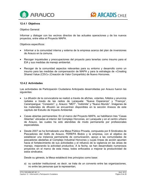 Capitulo 12 Informacion y Participacion Ciudadana - SEA - Servicio ...