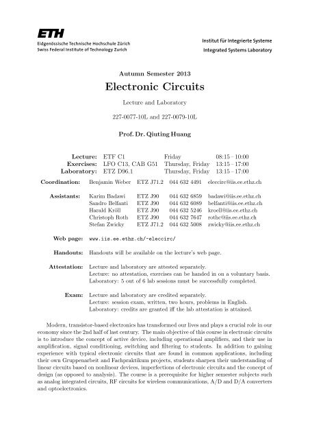 Electronic Circuits - Integrated Systems Laboratory