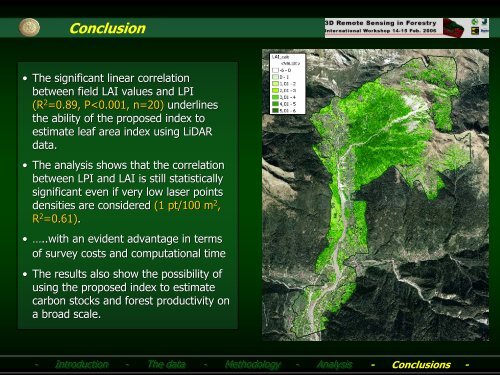 LAI determination in forestry ecosystem by LiDAR data analysis