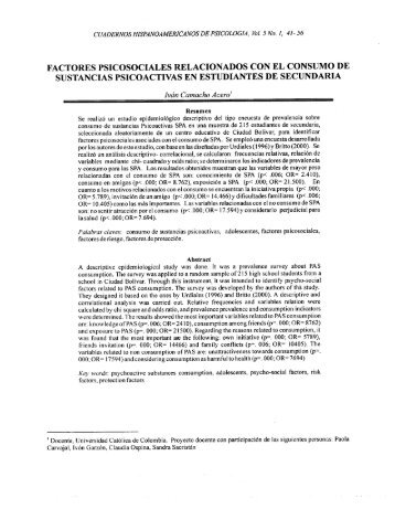 Factores psicosociales relacionados con el consumo de sustancias