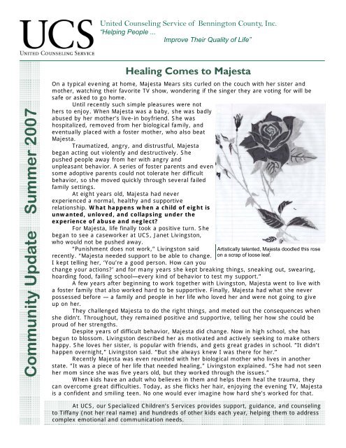 Community Update Summer 2007 - United Counseling Service