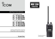 Instruction Manual - ICOM Canada