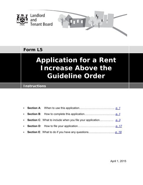 L5 Instructions - Landlord Tenant Board