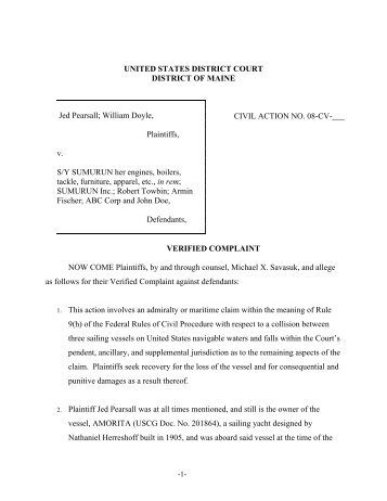 Verified Legal Complaint Filing, 3/5/08 - Ny30.org