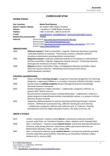 dr. sc. Marta Å½uviÄ Butorac - SveuÄiliÅ¡te u Rijeci