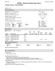 MSDS - Material Safety Data Sheet - FabriClean Supply