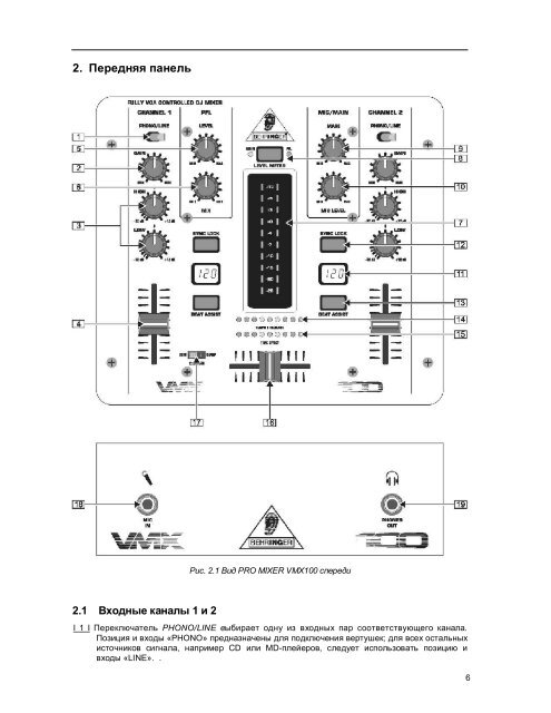 Руководство пользователя VMX 100USB