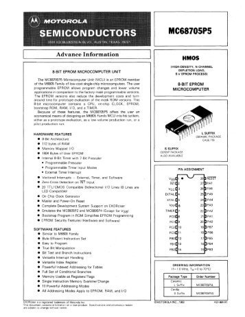 MOTOROLA Semiconductor Products Inc. - Bitsavers