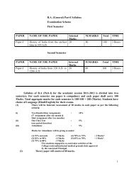 1 B.A. (General) Part-I Syllabus Examination Scheme First Semester ...