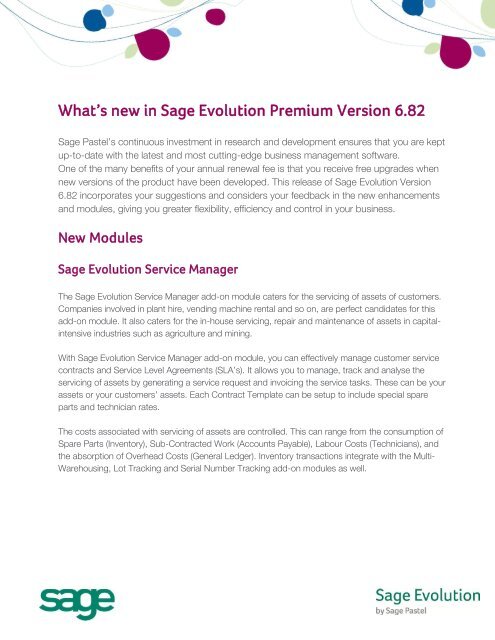 What's New Guide 6.82 - Sage Evolution
