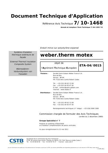 DTA weber.therm MOTEX
