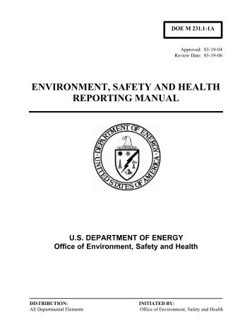 environment, safety and health reporting manual - CSS Department ...