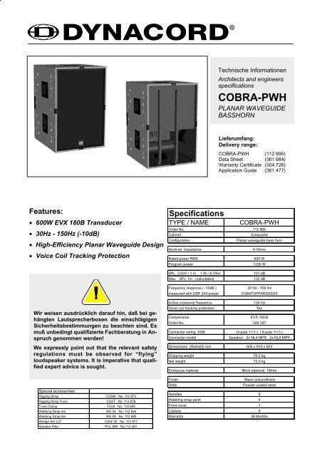 cobra-pwh - Dynacord