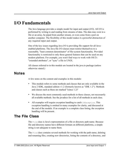 I/O Fundamentals