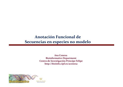 Anotación funcional - Bioinformatics and Genomics Department at ...