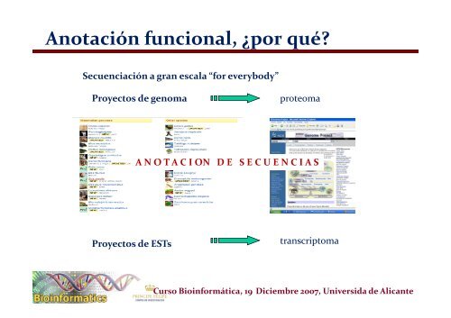 Anotación funcional - Bioinformatics and Genomics Department at ...