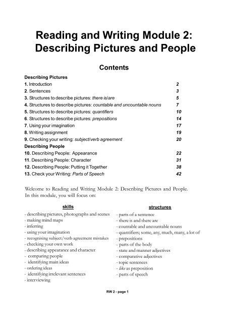 RW 2 Describing picture & people.MDI - Noel's ESL eBook Library