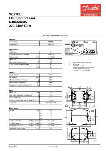 SC21CL LBP Compressor R404A/R507 220 ... - Yeniiletisim.com.tr