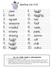 Spelling List 16