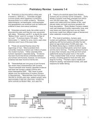 Prehistory Review: Lessons 1-4 - The Critical Thinking Co.