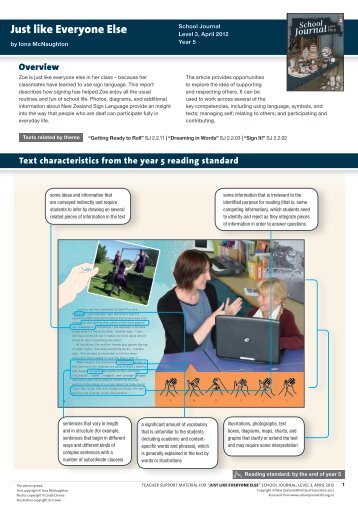 L3 April 2012 - Just Like Everyone Else - Literacy Online