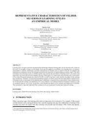 representative characteristics of felder-silverman learning styles