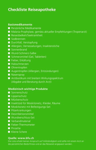 Reiseapotheke: Checkliste für die Erste-Hilfe-Tasche 