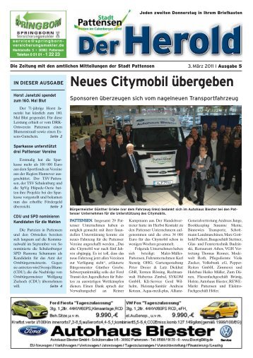 Neues Citymobil übergeben - beim Herold Pattensen