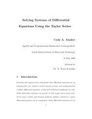 Solving Systems of Differential Equations Using the Taylor Series