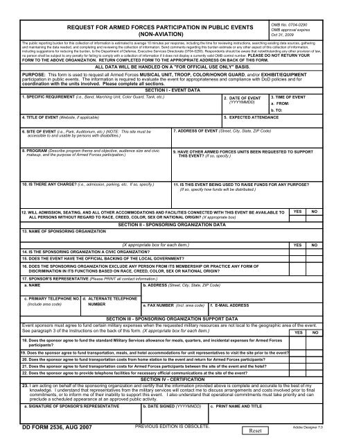 dd form 2536, aug 2007 - U.S. Navy