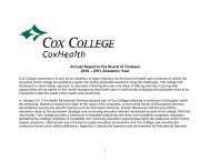 2010 - 2011 Annual Report to the Board of Trustees - CoxHealth