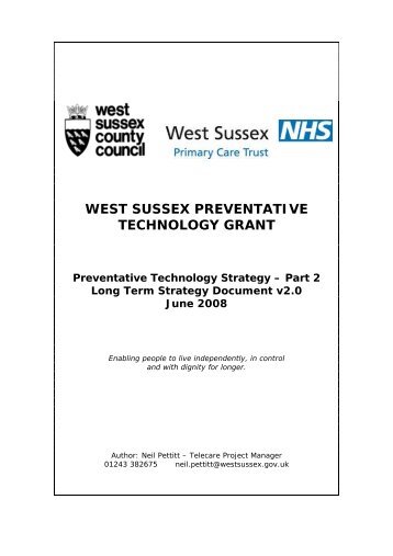 Telecare Strategy - West Sussex County Council