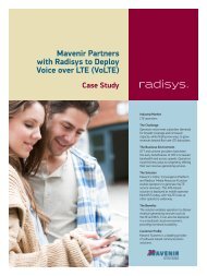 Mavenir Partners with Radisys to Deploy Voice over LTE (VoLTE)