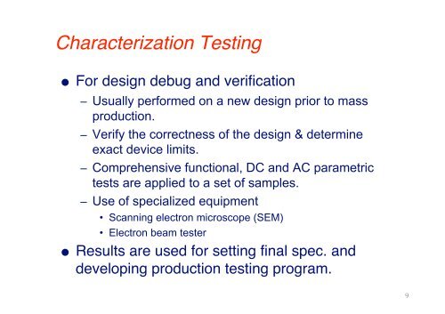 SoC Design Flow & Tools: SoC Testing