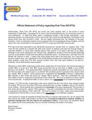 Paid Time Off Policy and required temporary replacement of TSS ...