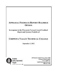AQIP Systems Appraisal Report - Chippewa Valley Technical College