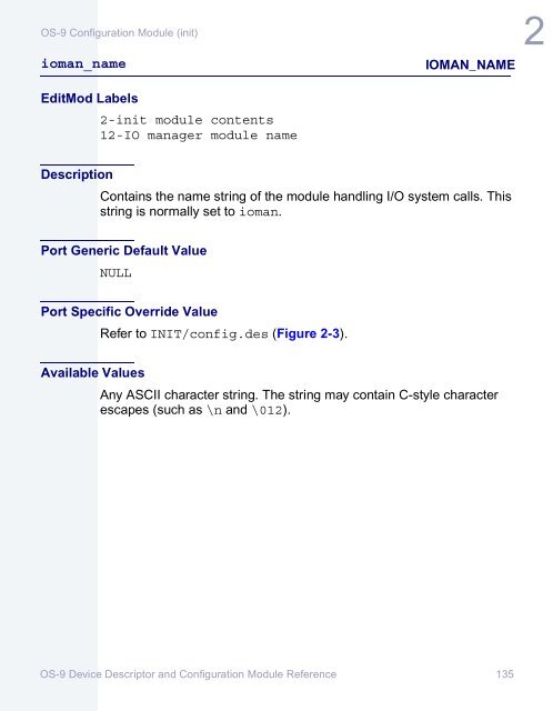 OS-9 Device Descriptor and Configuration Module Reference