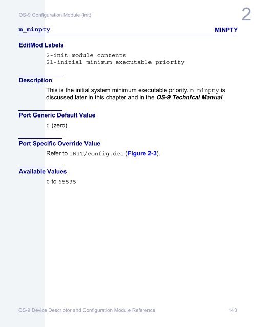 OS-9 Device Descriptor and Configuration Module Reference